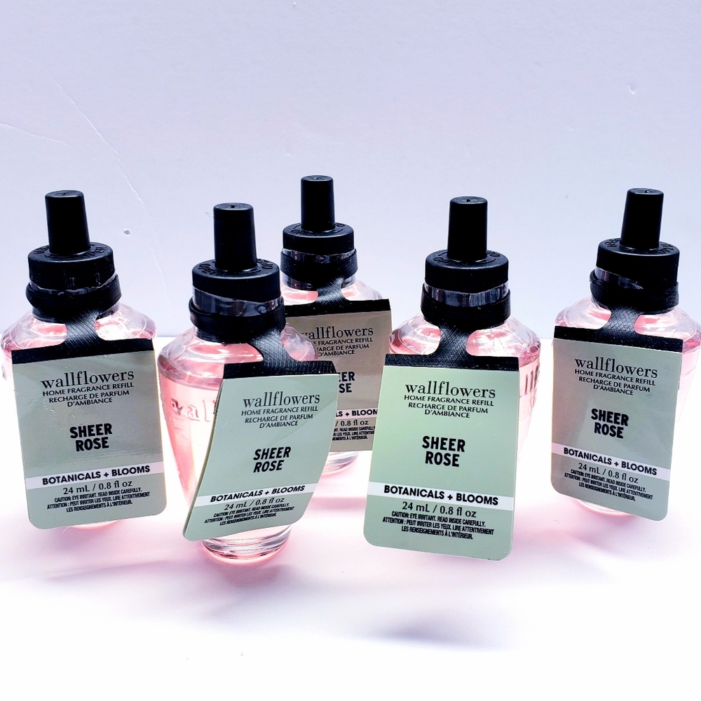 Bath & Body Works SHEER ROSE Wallflowers Home Fragrance Refill, 0.8 fl oz(5 pcs)